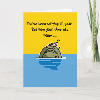 Carte d'anniversaire humoristique avec hippo