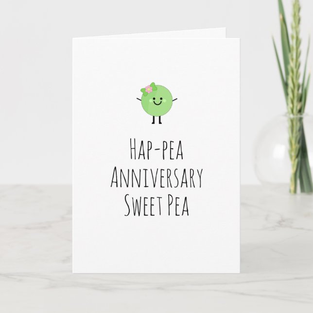 Carte d'anniversaire humoristique doux pois doux (Devant)