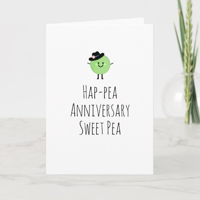 Carte d'anniversaire humoristique doux pois doux (Devant)