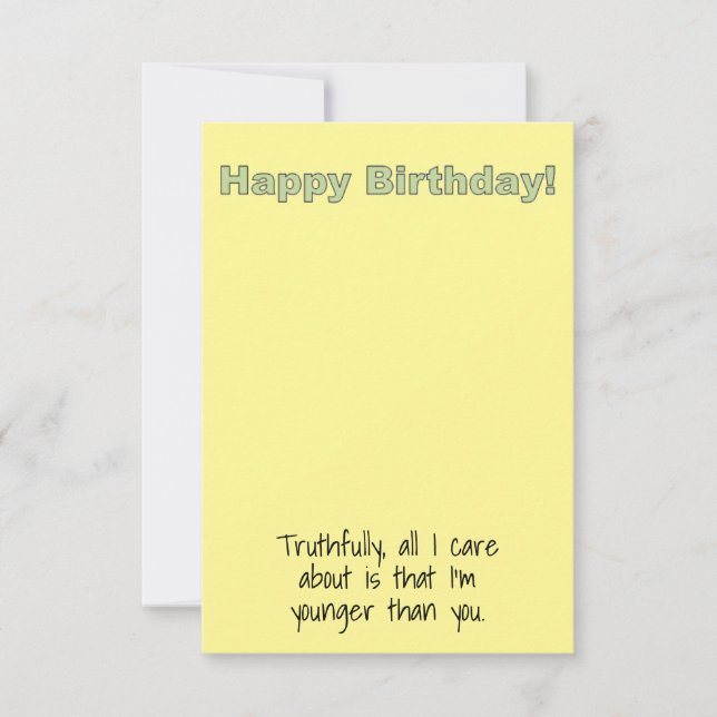 Carte d'anniversaire humoristique Je suis plus jeu (Devant)