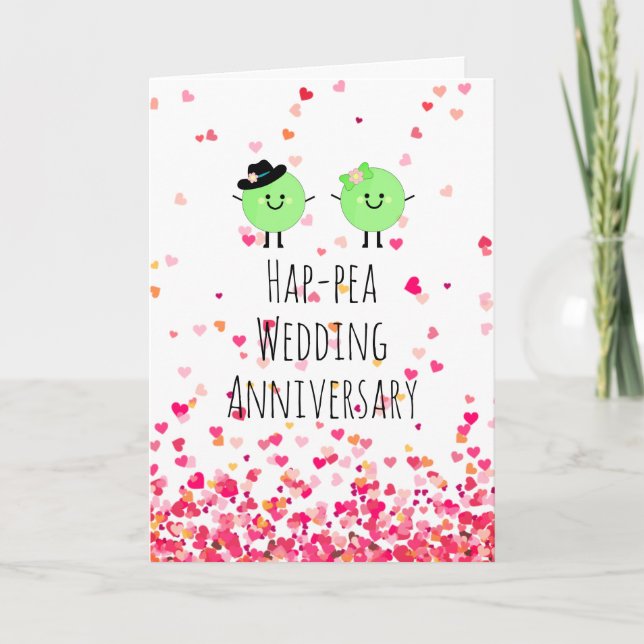 Carte d'anniversaire humoristique petits pois (Devant)