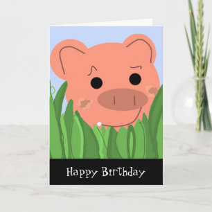Carte d'anniversaire humoristique pour cochon