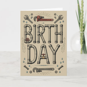 Carte d'anniversaire humoristique pour plombier Hu
