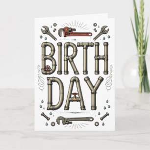 Carte d'anniversaire humoristique pour plombier Hu