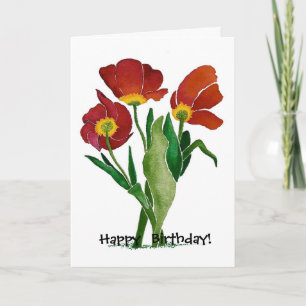 Carte d'anniversaire Humoristique Trois Tulipes Ro
