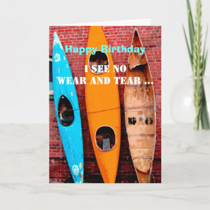 Carte d'anniversaire humour kayaks photo