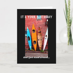 Carte d'anniversaire humour kayaks photo