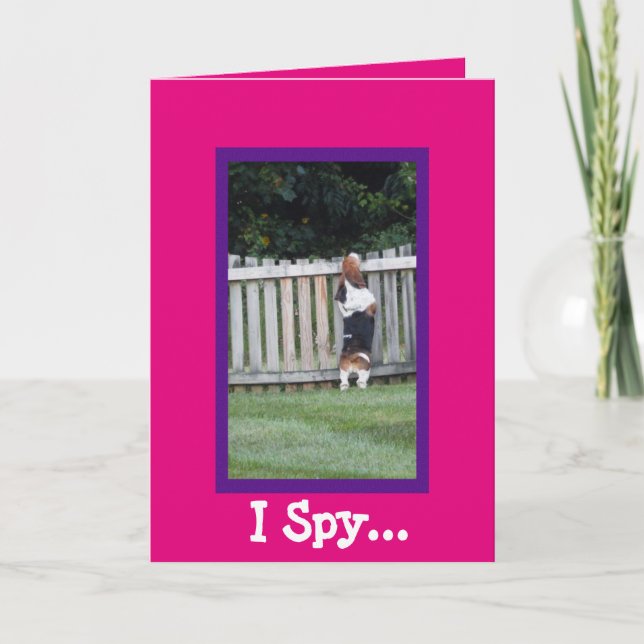 Carte d'anniversaire "I Spy" avec Basset Hound (Devant)