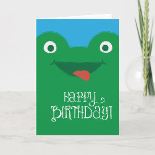 Carte d'anniversaire idiote mignonne de grenouille