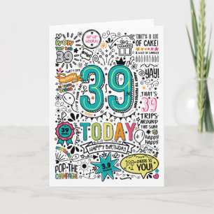 Carte d'anniversaire imprimable 39 ans Télécharg