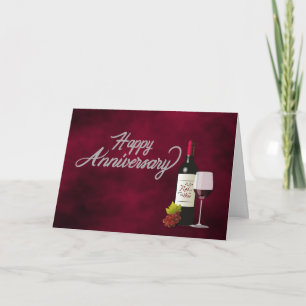Carte d'anniversaire inspirée du vin