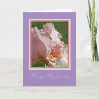 Carte d'anniversaire Iris pêche