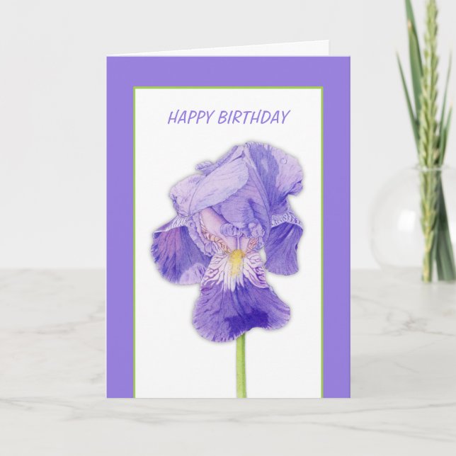 Carte d'anniversaire Iris violet (Devant)