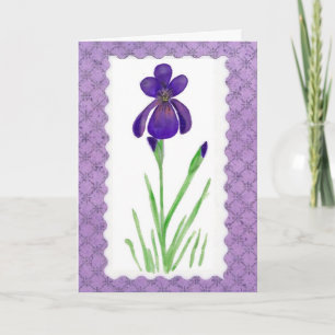 Carte d'anniversaire Iris Watercolor