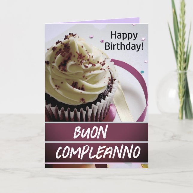 Carte d'anniversaire italienne Buon compleanno (Devant)