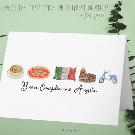 Carte d'anniversaire italienne joyeuse, Buon Compl
