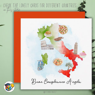 Carte d'anniversaire italienne Joyeux anniversaire