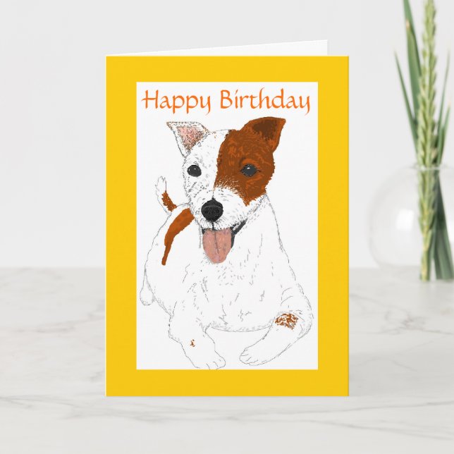 Carte d'anniversaire Jack Russell Terrier (Devant)