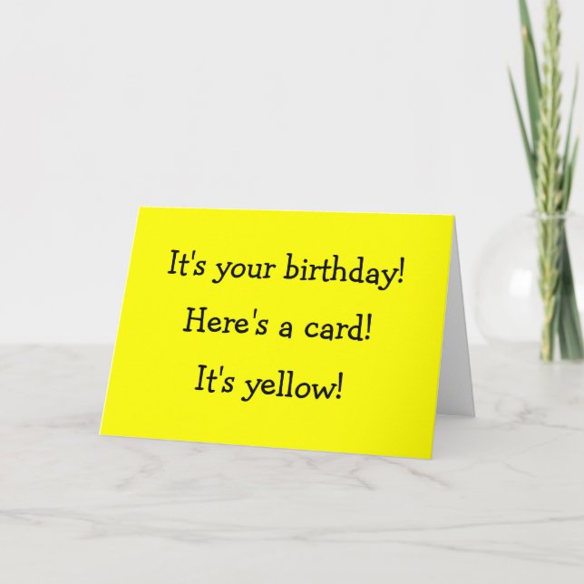 Carte d'anniversaire jaune (Devant)