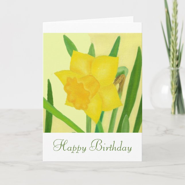 Carte d'anniversaire jaune de jonquille (Devant)