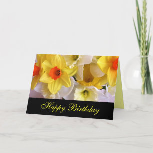 Carte d'anniversaire jaune de jonquille