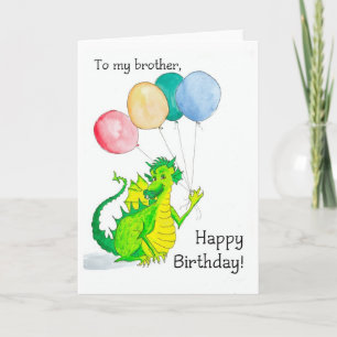 Carte d'anniversaire Jolly Green Dragon Brother