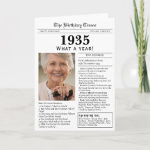Carte d'anniversaire Journal 1935