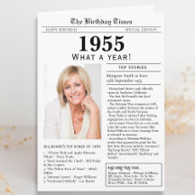 Carte d'anniversaire Journal 1955