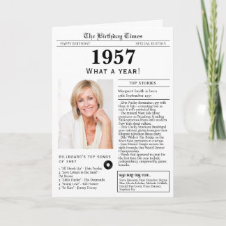 Carte d'anniversaire Journal 1957