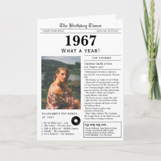 Carte d'anniversaire Journal 1967