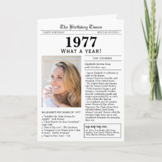 Carte d'anniversaire Journal 1977