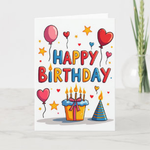Carte d'anniversaire joyeuse avec ballon