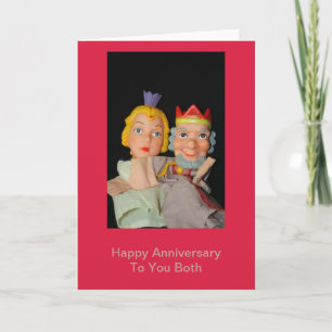 Carte d'anniversaire joyeuse du roi et de la reine