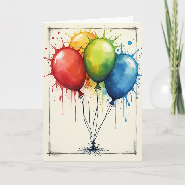 Carte d'anniversaire Joyeuse Explosion (Devant)