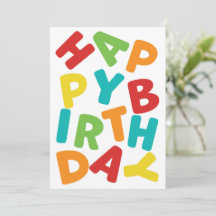 Carte d'anniversaire joyeuse - Lettres jumelées