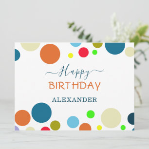 Carte d'anniversaire joyeuse multicolore personnal