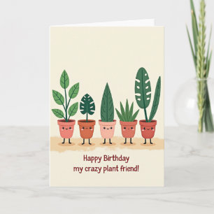 Carte d'anniversaire Joyeuse pour amis végétaux