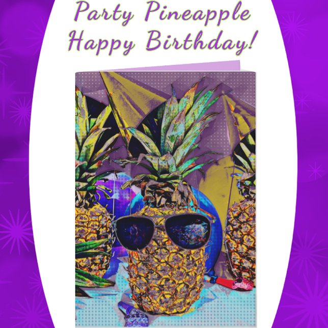 Carte d'anniversaire joyeuse pour ananas de fête (Créateur téléchargé)