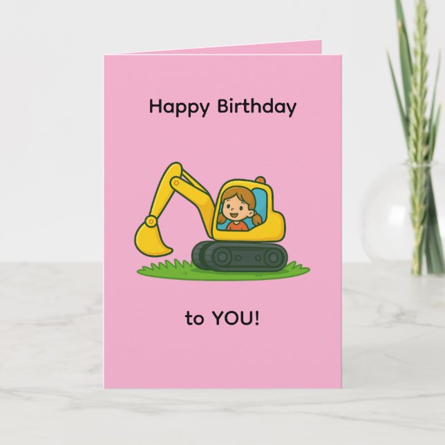Carte d'anniversaire joyeuse pour fille avec dessi (Devant)
