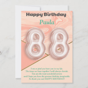 Carte d'anniversaire joyeuse pour fillette de 88 a