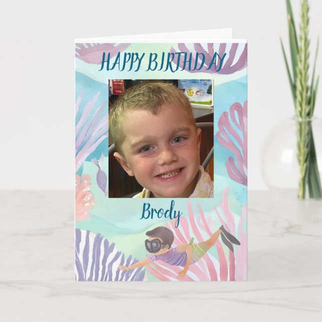 Carte d'anniversaire joyeuse pour garçons personna (Devant)