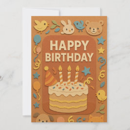 Carte d'anniversaire joyeux pour un animal mignon