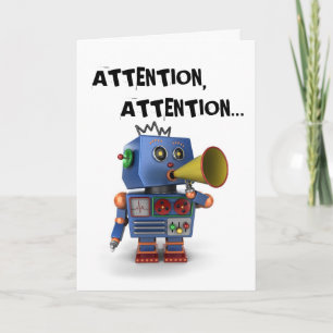 Carte d'anniversaire joyeux robot jouet