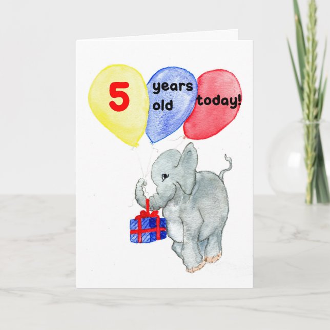 Carte d'anniversaire 'Jumbo' 5e (Devant)