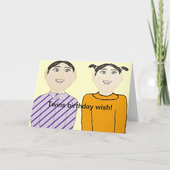 Carte d'anniversaire jumeaux (Devant)