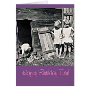 Carte d'anniversaire jumelle de soeurs