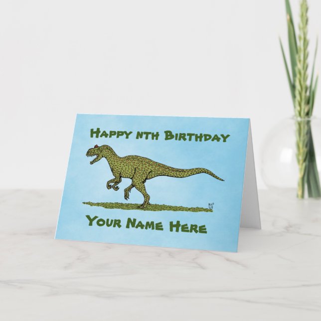 Carte d'anniversaire Jurassic Dinosaur Allosaurus (Devant)