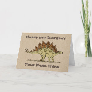 Carte d'anniversaire Jurassic Dinosaur Stegosaurus