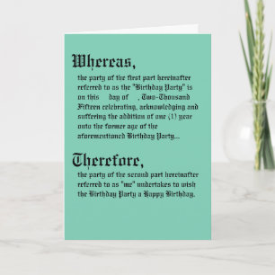 Carte d'anniversaire juridique de contrat