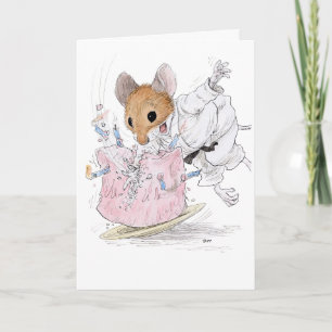 Carte d'anniversaire Karate Mouse